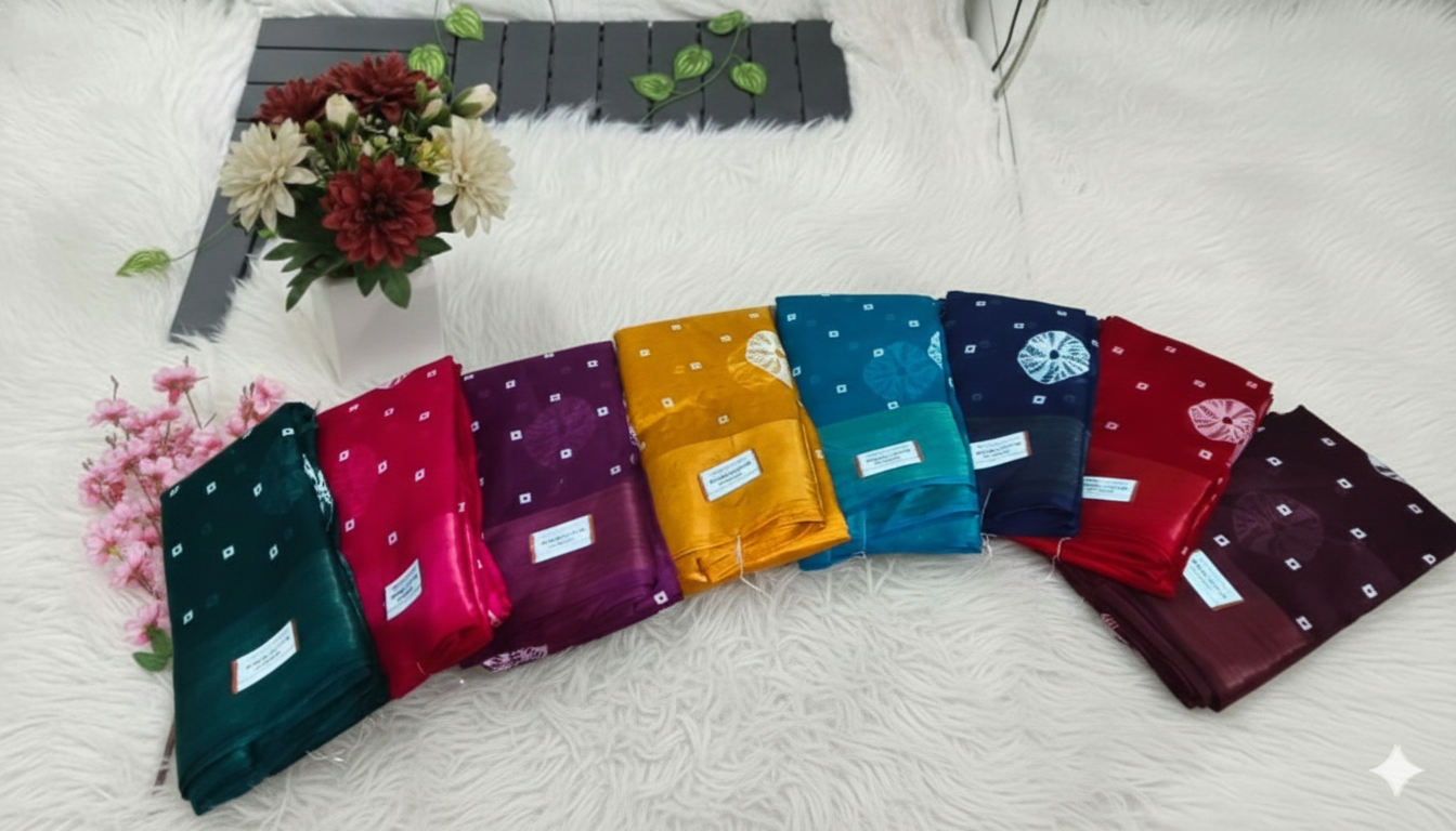 Sundari Bengali Cotton Printed Saree with Blouse – Ethnic Daily Wear in Navy Blue