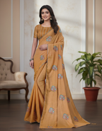 Sarika Yellow Fancy Party Wear Saree with Blouse – Ethnic Glamour in Multicolor Embroidery