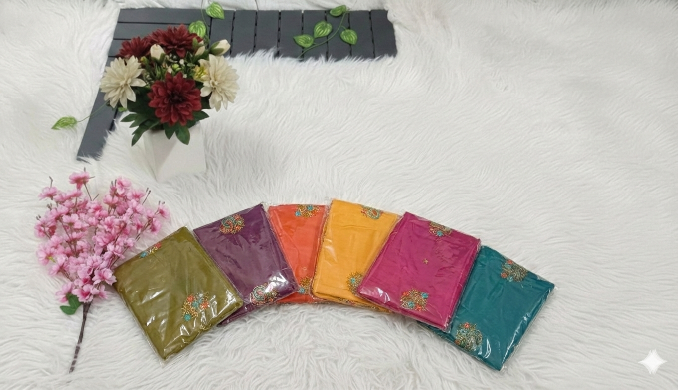 Sarika Green Fancy Party Wear Saree with Blouse – Ethnic Glamour in Multicolor Embroidery