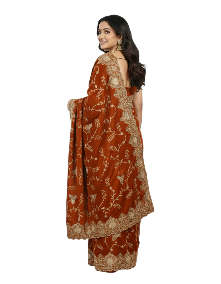 Jwalamukhi Silk Premium Saree in Yellow with Gold Zari Border & Floral Design – Elegant Traditional Wear