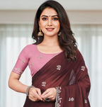 Princess Maroon Fancy Party Wear Saree with Blouse – Party and Wedding Wear