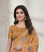 Sarika Yellow Fancy Party Wear Saree with Blouse – Ethnic Glamour in Multicolor Embroidery