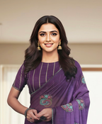 Sarika Purple Fancy Party Wear Saree with Blouse – Ethnic Glamour in Multicolor Embroidery