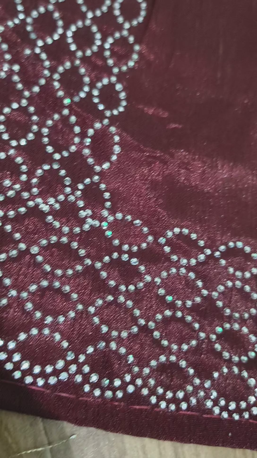 Nimantran Exclusive Fancy Party Wear Saree with Blouse – Elegant Maroon with Silver Embroidery