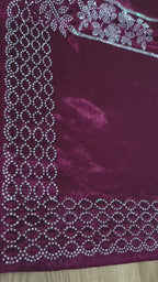 Nimantran Exclusive Fancy Party Wear Saree with Blouse – Elegant Pink with Silver Embroidery