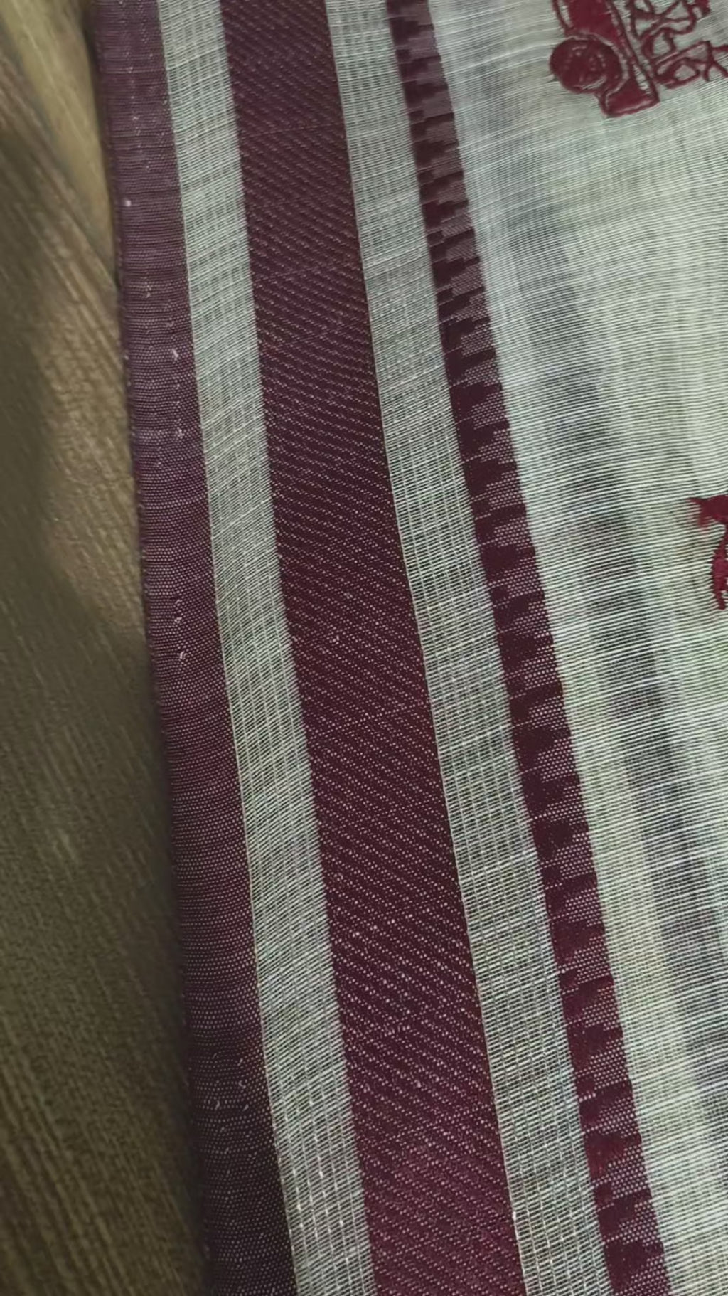 Kantara Exclusive Fancy Saree with Blouse – Cream & Maroon Ethnic Elegance