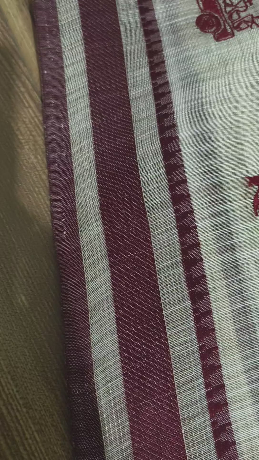 Kantara Exclusive Fancy Saree with Blouse – Cream & Maroon Ethnic Elegance