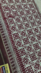 Barfi Pennal Exclusive Fancy Saree with Blouse – Elegant Cream & Maroon Designer Wear